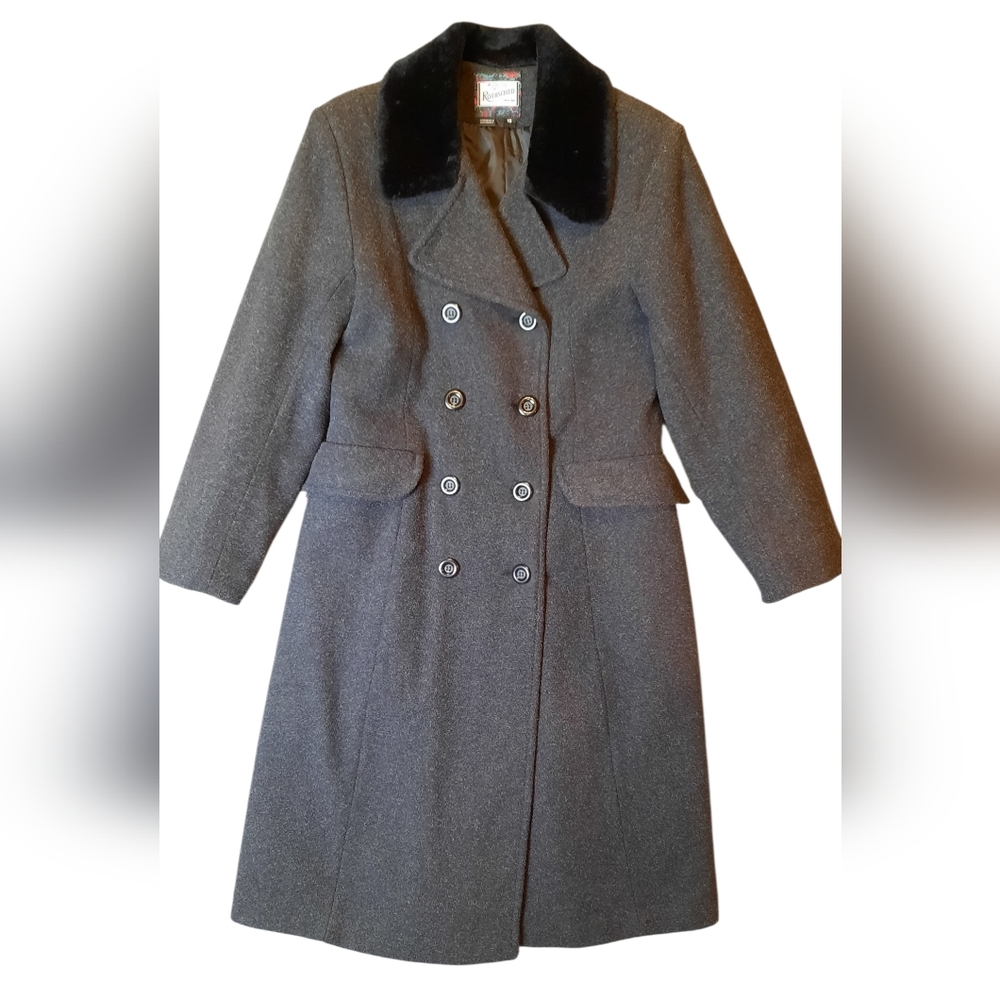 Rothschild Dress Coat Girls 16 Gray Wool Double Breasted Formal Elegant